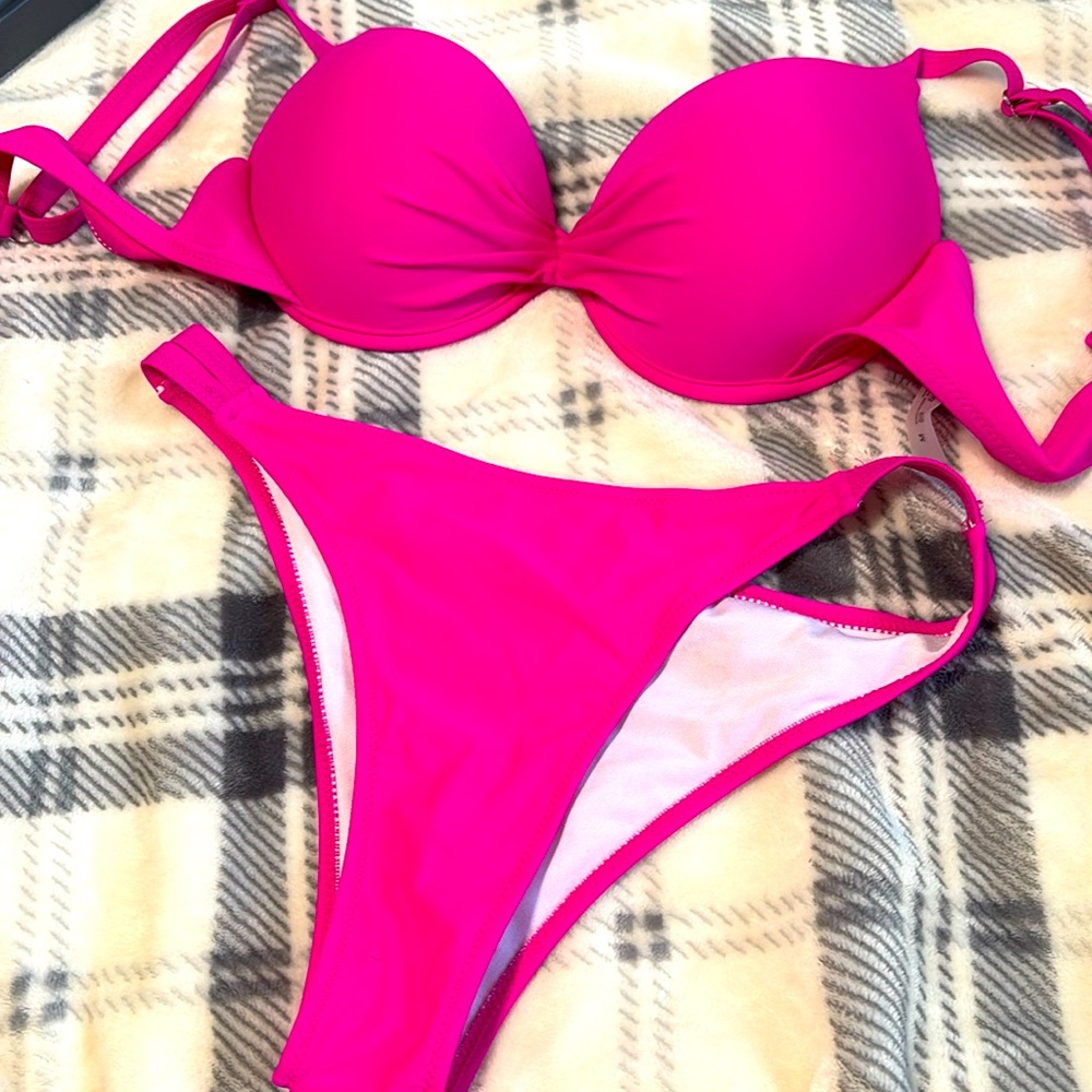 Hot pink swimsuit